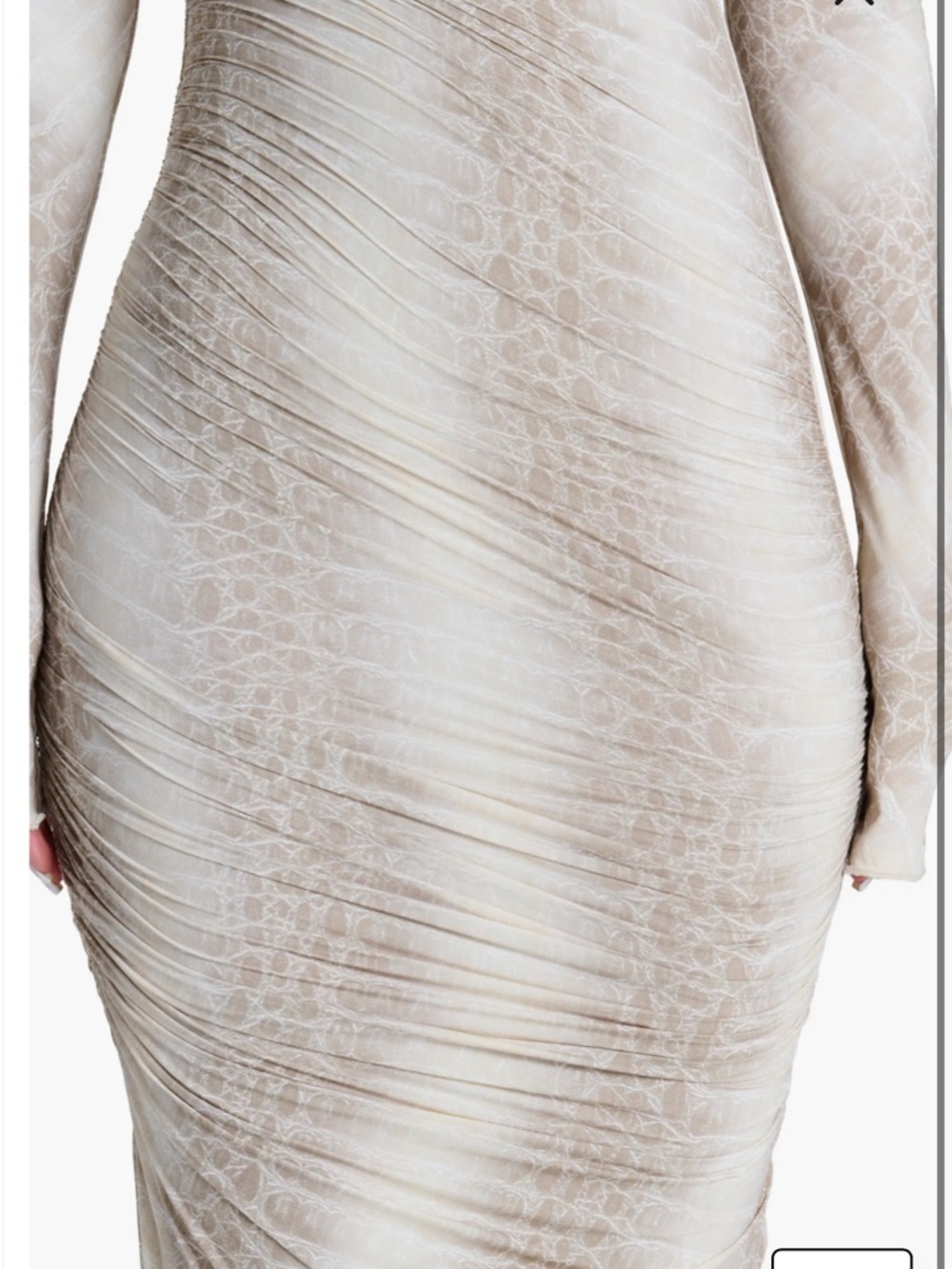 Naked wardrobe Bone Crocodile Maxi dress off shoulder size small - Picture 4 of 4